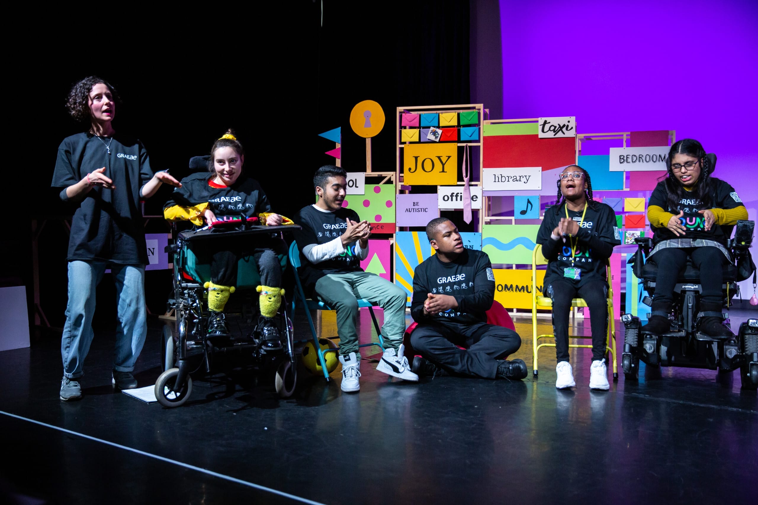 A group photo of Graeae's young company.